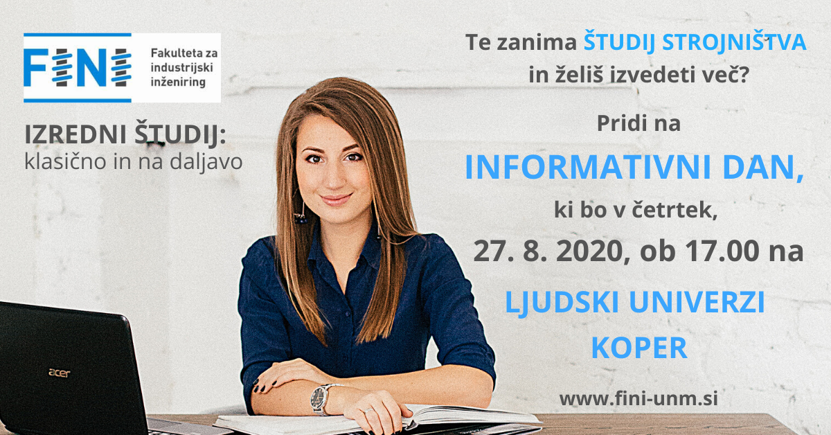 Vabljeni na informativni dan Fakultete za industrijski inženiring!