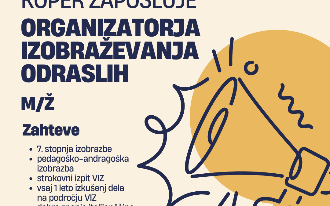 Zaposlimo novega člana ekipe