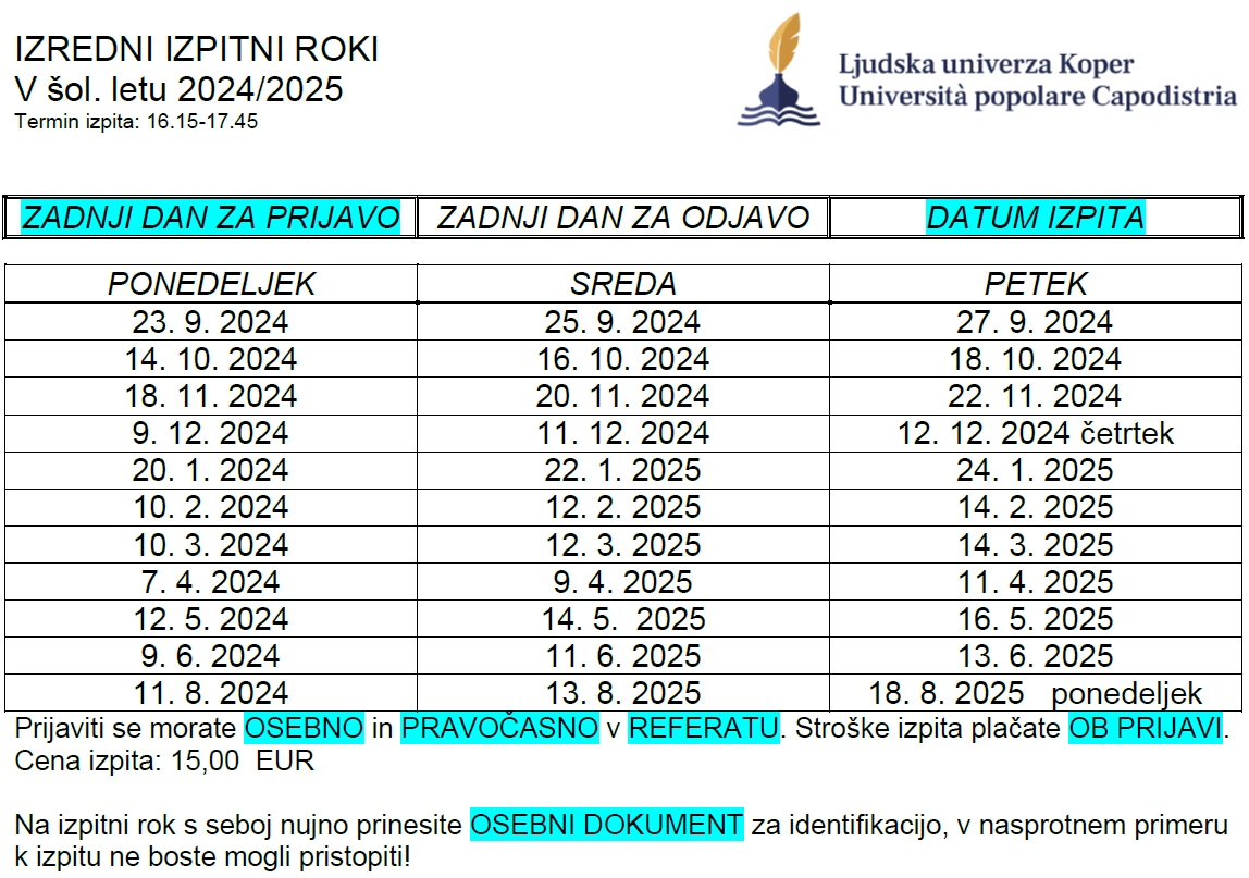 IZPITNI ROKI